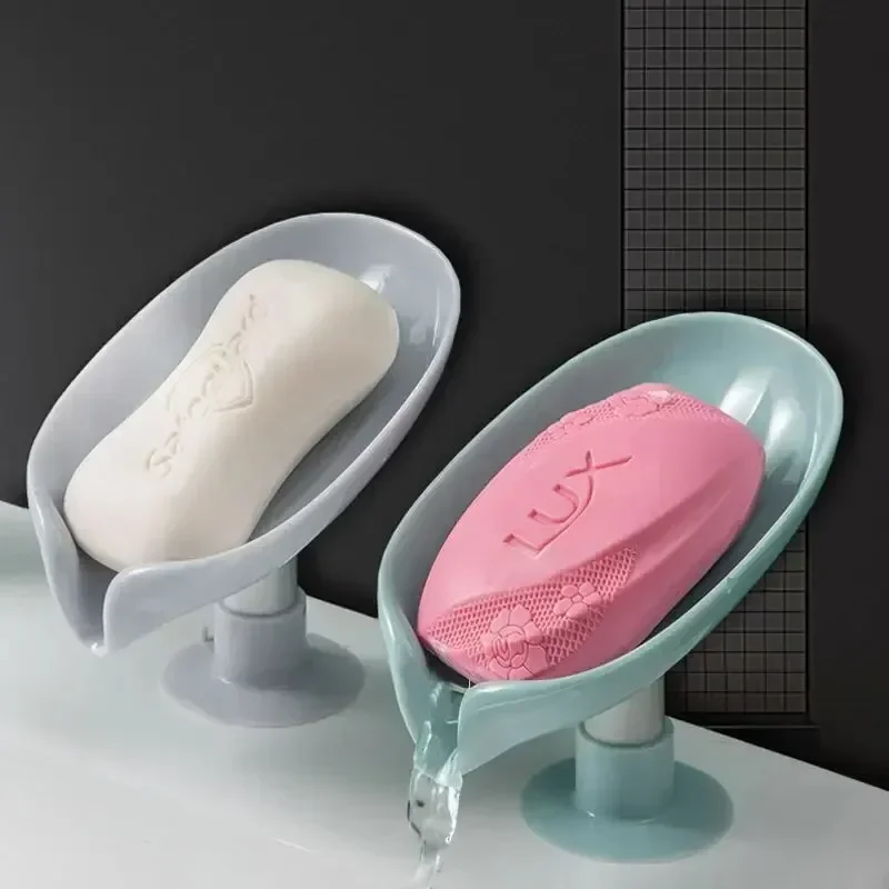 Soap Making Box - 水切り石鹸ホルダー 葉っぱ型石鹸置き 吸盤トレイ シャワー用スポンジ容器 キッチン/バスルームアクセサリー