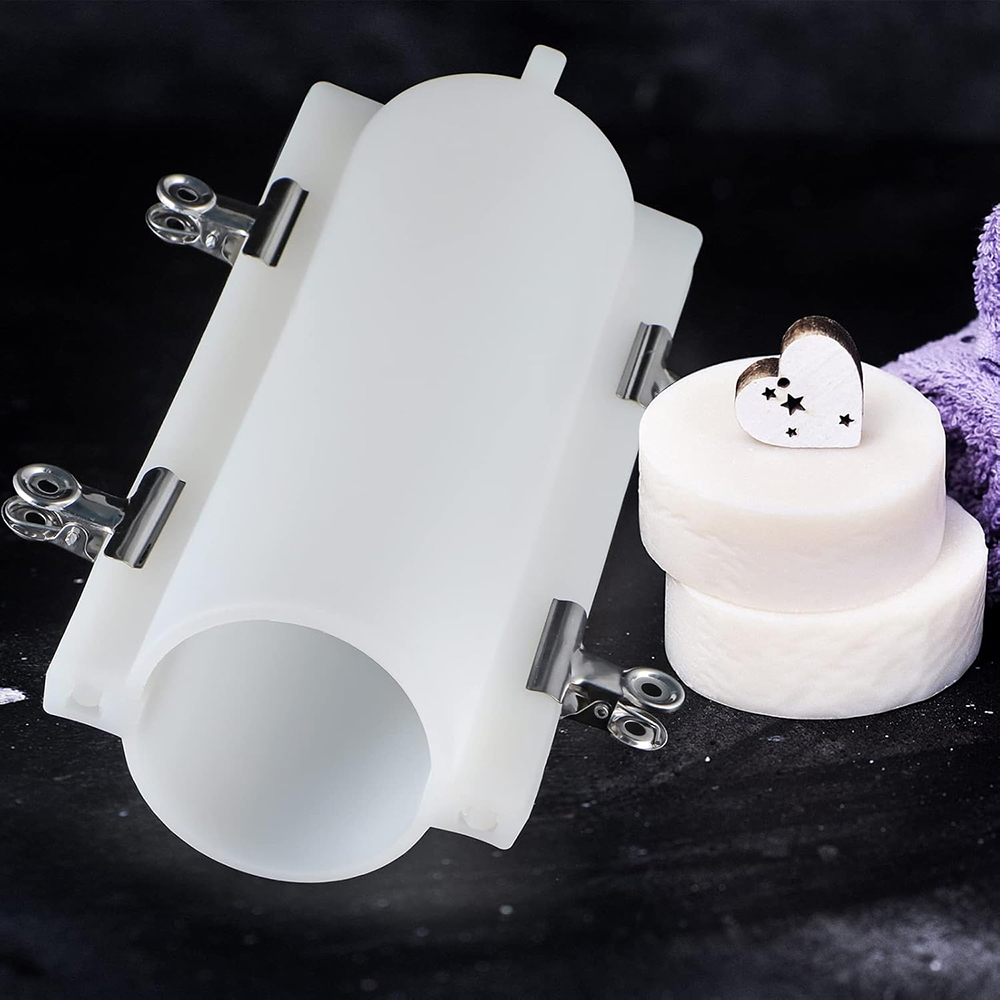 Soap Making Instructions - 大きな円筒形石鹸型（クリップ付き）、1000mlシリコン製円柱型、DIY石鹸、手作りキャンドル用石鹸製造用品