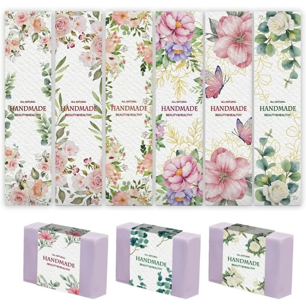 Soap Making Websites - 90 個手作りラップラベルテープ 9 スタイル水彩植物ボーダー石鹸ラッパーヴィンテージフラワー石鹸ラベル石鹸スリーブカバー