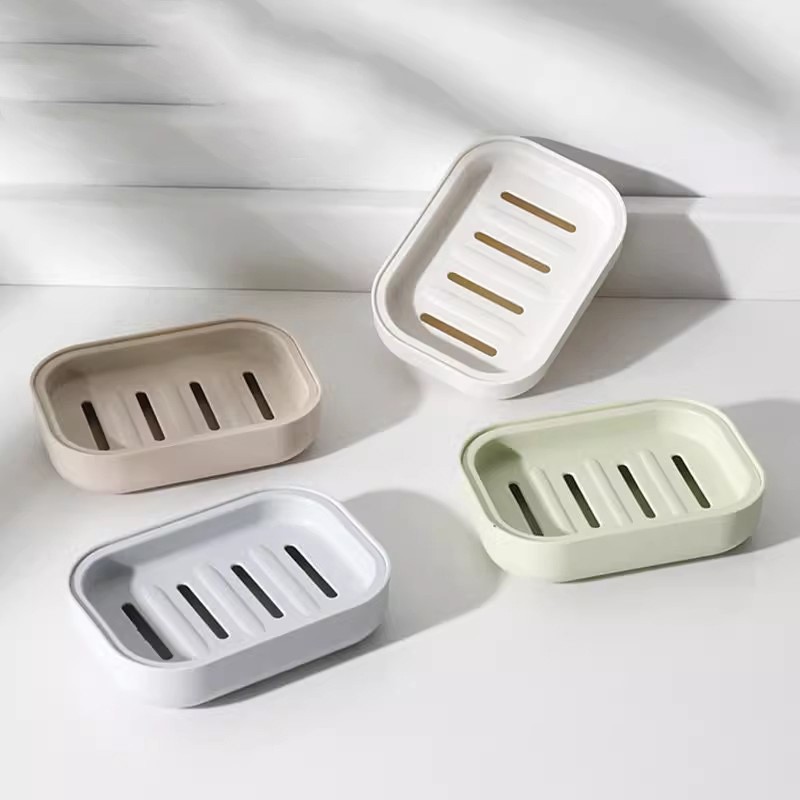 Soap Making Box - 1/2/5 個ポータブルソープディッシュ二層プラスチックソープボックス家庭用浴室排水石鹸トレイ浴室石鹸ボックスカバー付き E2