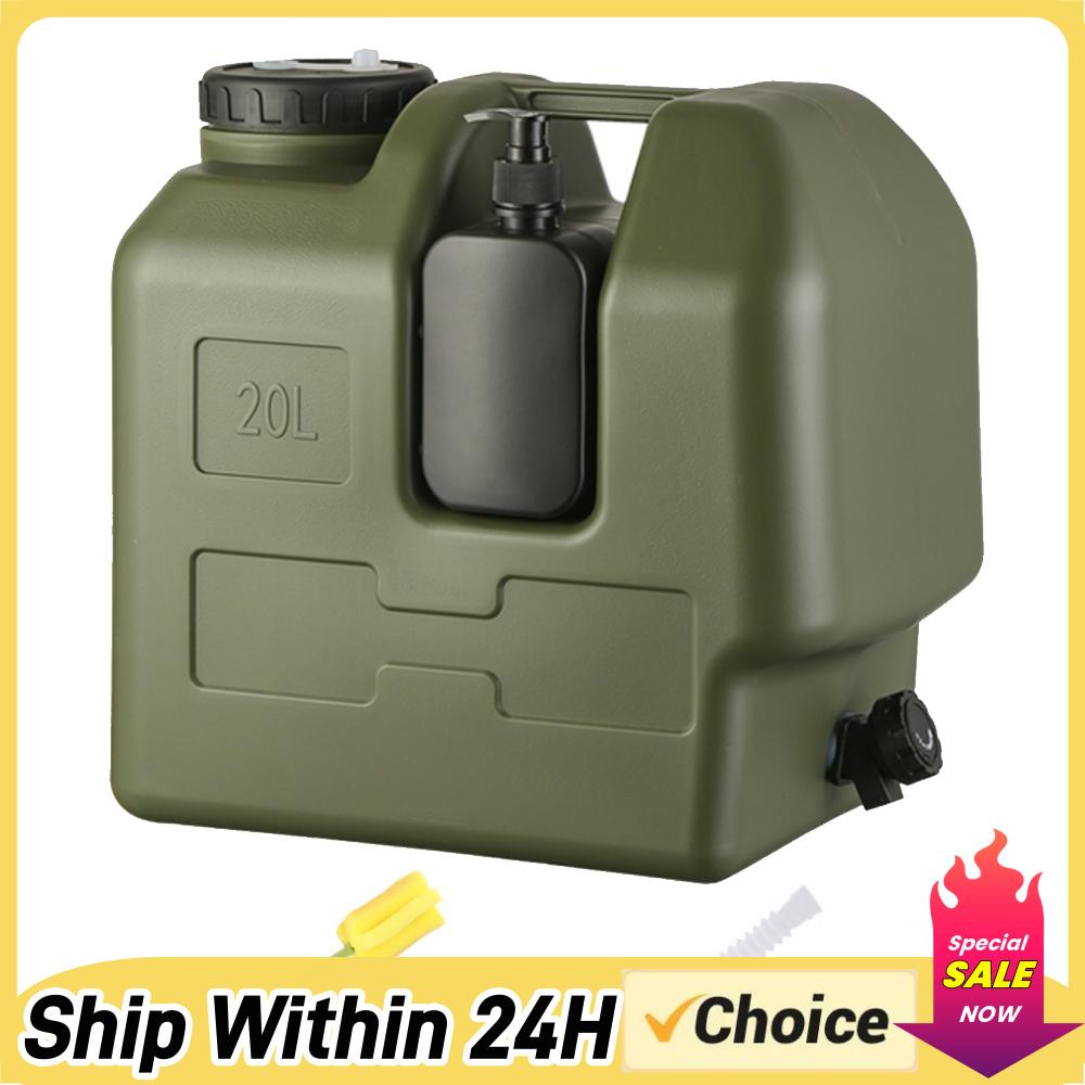 Soap Making Jar - 15/20L ポータブルキャンプ用ウォータージャグ、蛇口とソープディスペンサー付き、BPAフリーの水タンク、屋外キャンプや車用の水貯蔵タンク