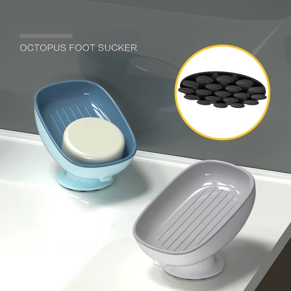Soap Making Box - 超強力吸盤石鹸ホルダー排水水付き浴室用石鹸箱皿キッチンスポンジホルダー石鹸容器浴室用品