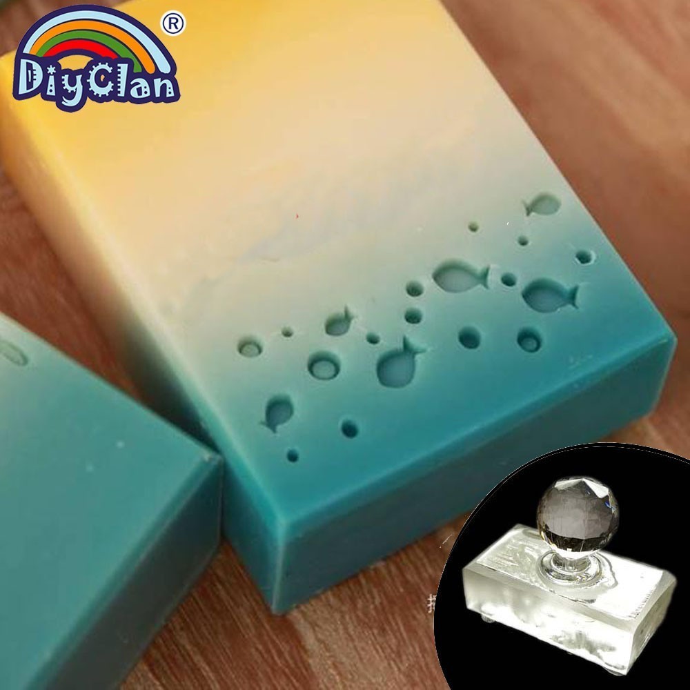 Soap Making Websites - かわいい魚群手作りアクリル石鹸スタンプ作成海模様透明DIY天然オーガニックガラス石鹸作成シールスタンプ