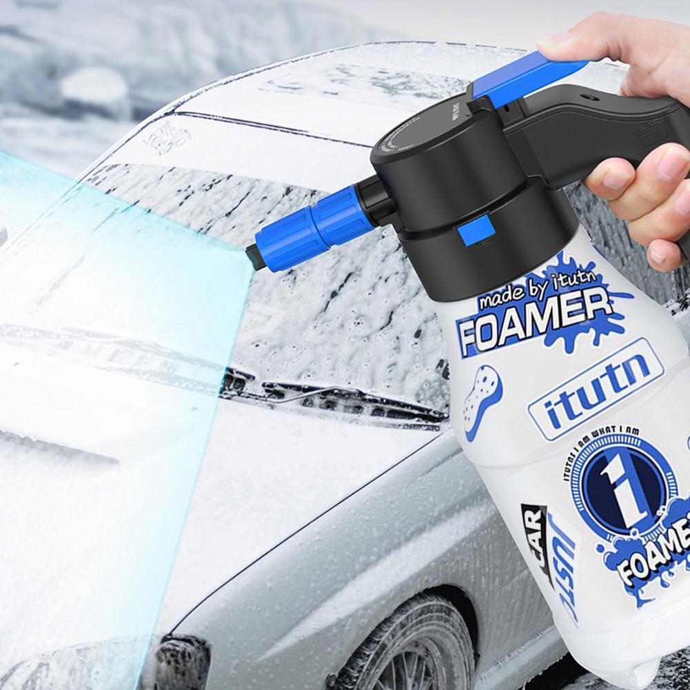 Soap Making Foam - 電動フォームスプレーヤー 車用洗車プロ スノーフォームキャノン ジェネレーター 自動バッテリー式圧力ソープスプレーヤー 車のケア用