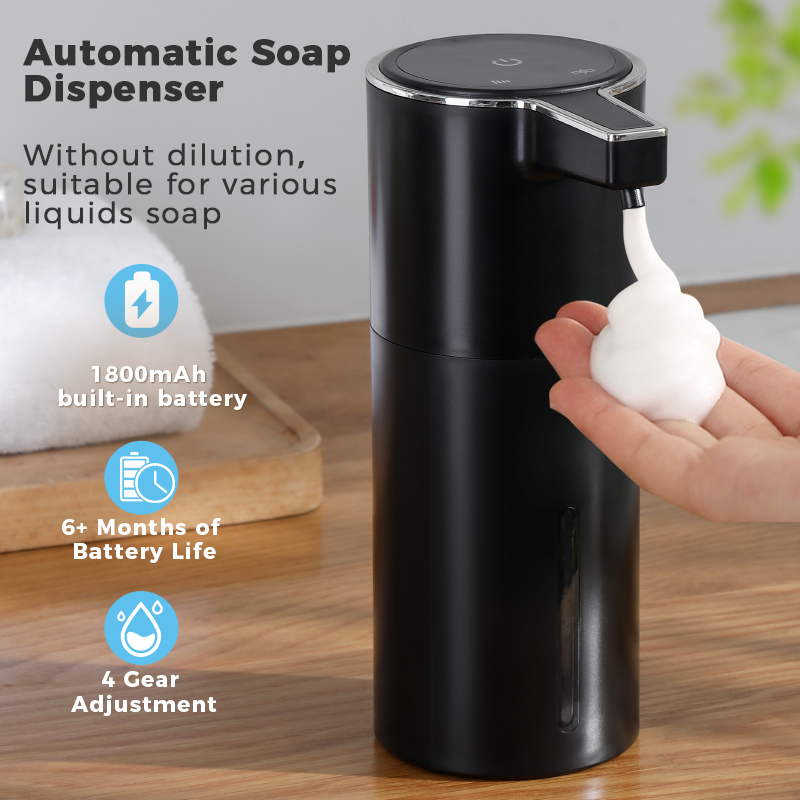 Soap Making Foam - 新しい壁掛け式自動ソープディスペンサー、フォームスマートハンドウォッシングマシン、400ml液体充電式、浴室誘導センサー
