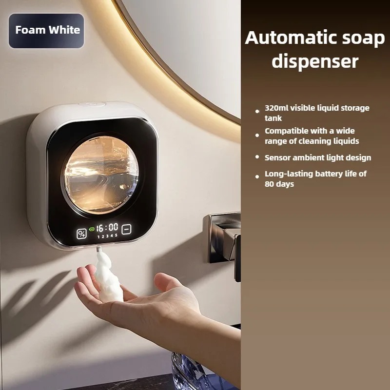Soap Making Thermometer - スマート誘導式ハンドウォッシャーセンサー壁掛けフォーム赤外線センサー液体石鹸ディスペンサー温度デジタル表示付き