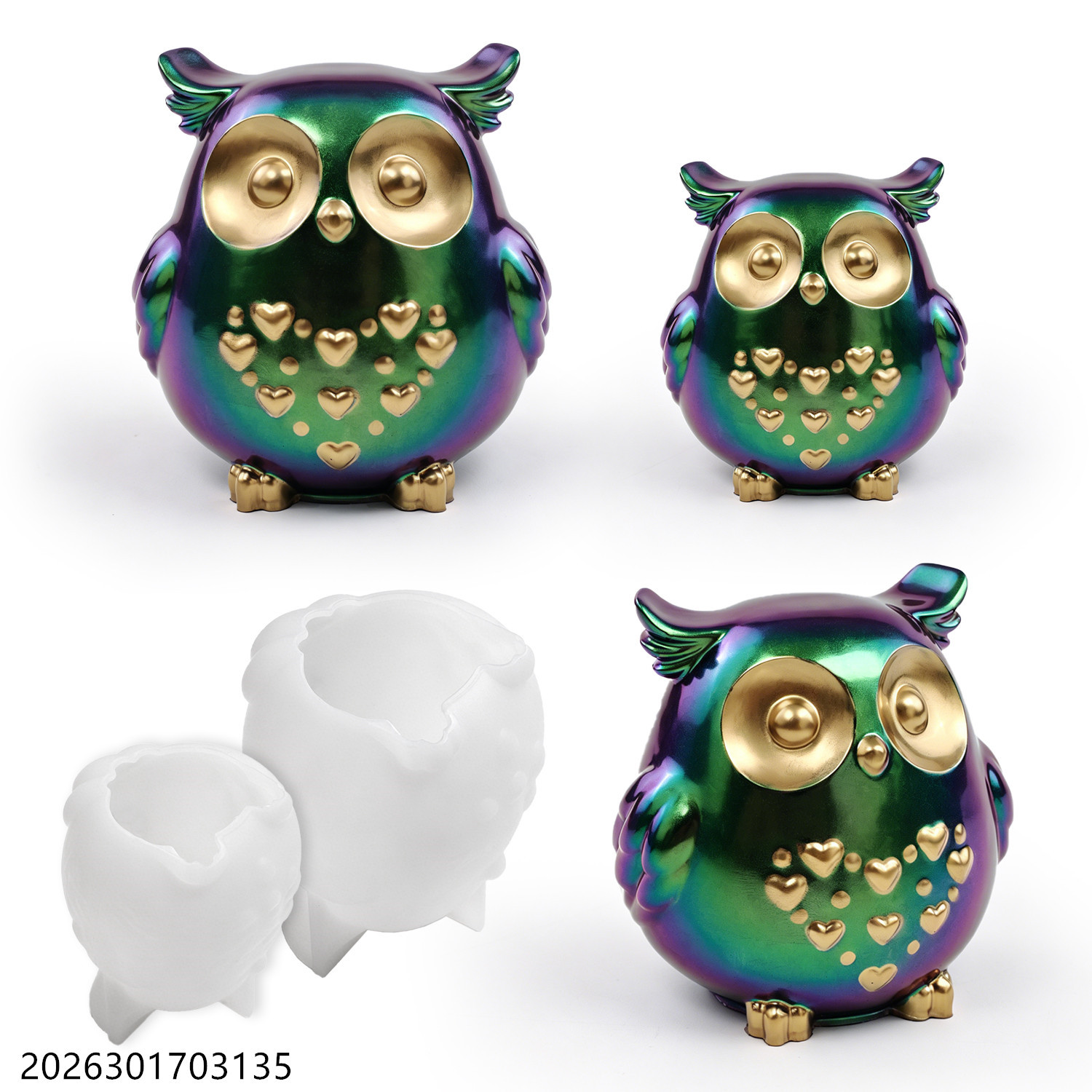 Soap Making Party - フクロウシリコンモールド 3D鳥型セット DIYエポキシ樹脂石膏セメント石鹸作り香り付きキャンドルホルダークラフトギフト用