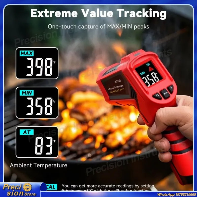 Soap Making Thermometer - レーザー赤外線温度計 WT3138 非接触デジタル温度計 キッチン、バーベキュー、ピザオーブン、石鹸作り、HVAC用
