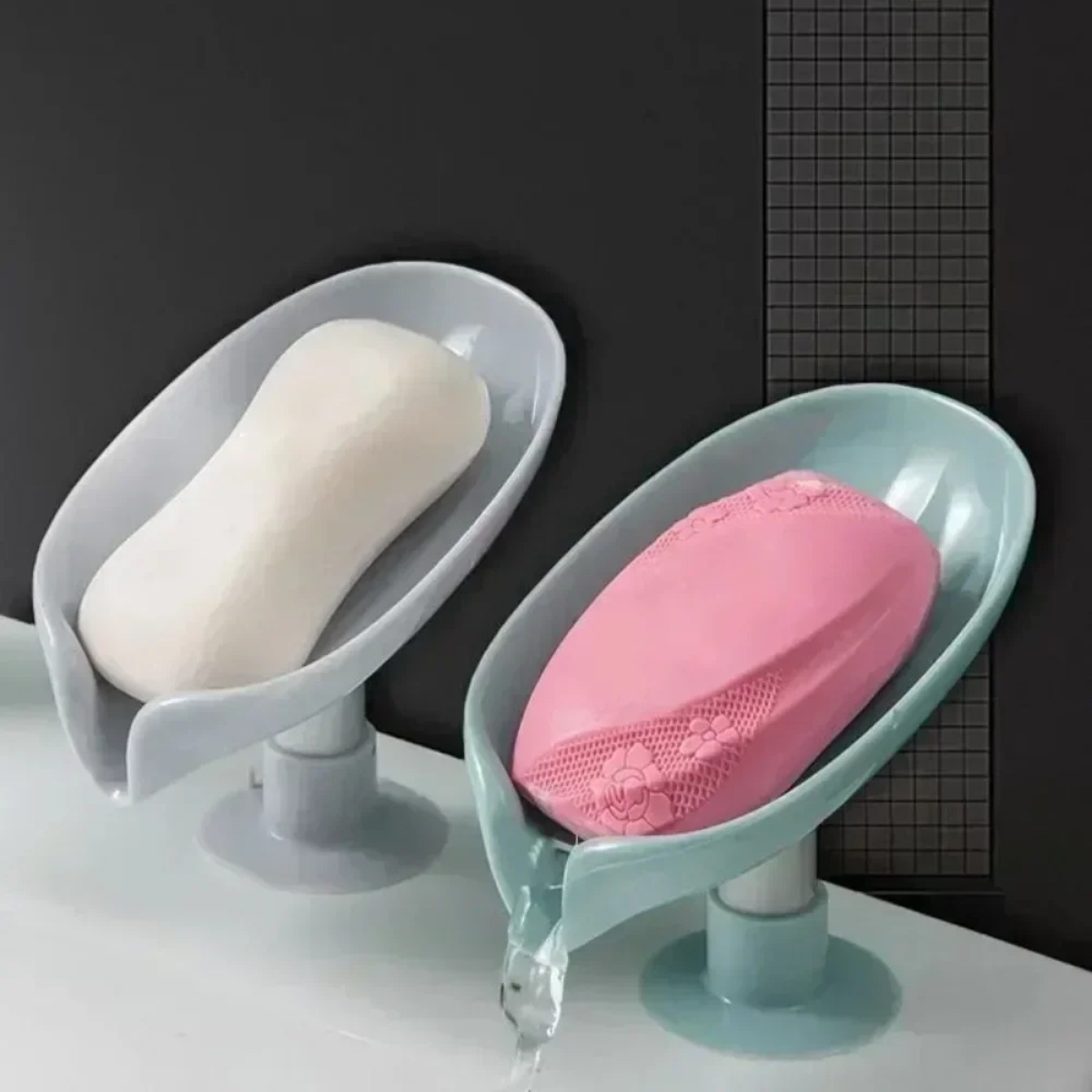 水切り石鹸ホルダー吸盤トレイ乾燥ラック葉っぱ型石鹸箱シャワー - Soap Making Box のレビューと価格