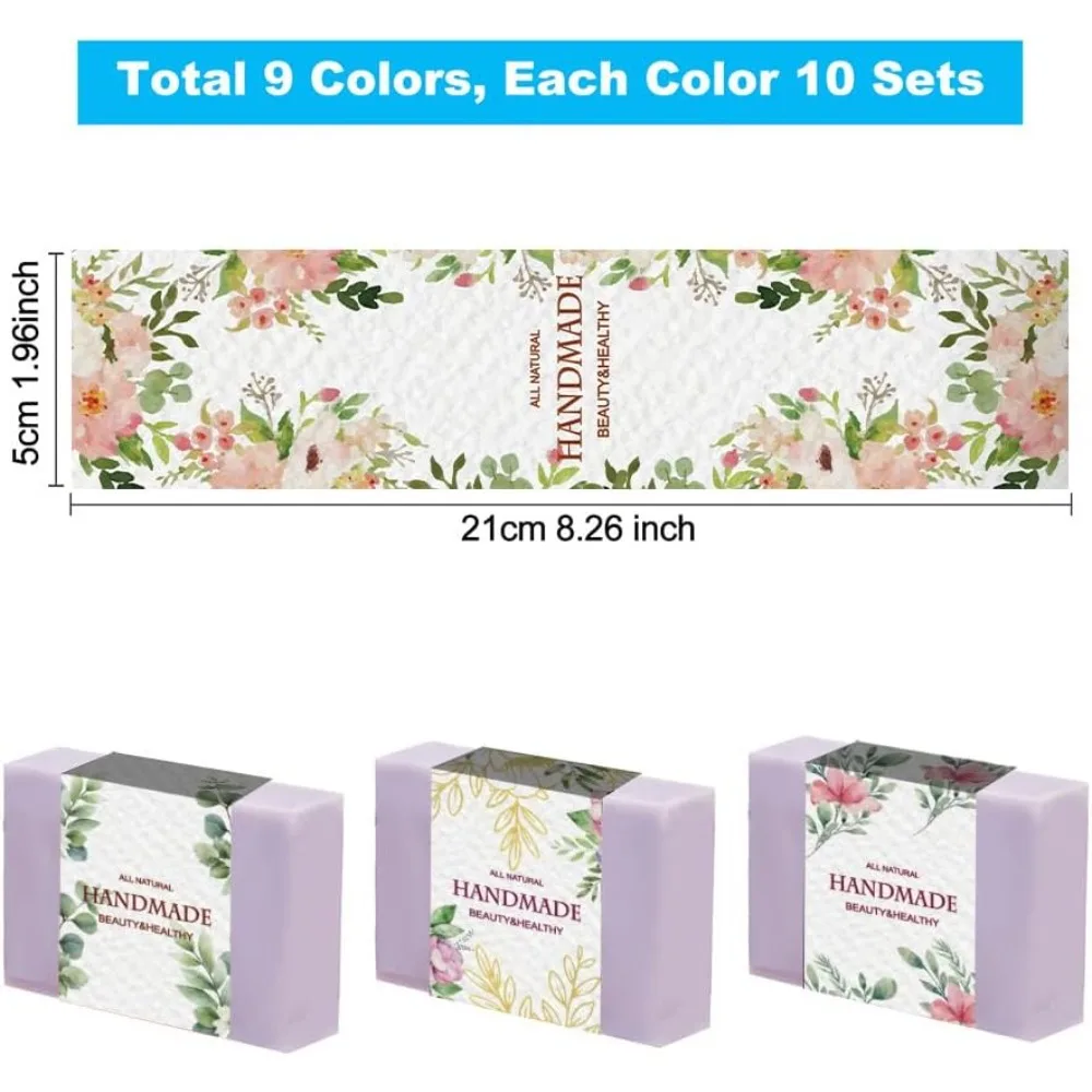 90 個手作りラップラベルテープ 9 スタイル水彩植物ボーダ - Soap Making Websites のレビューと価格
