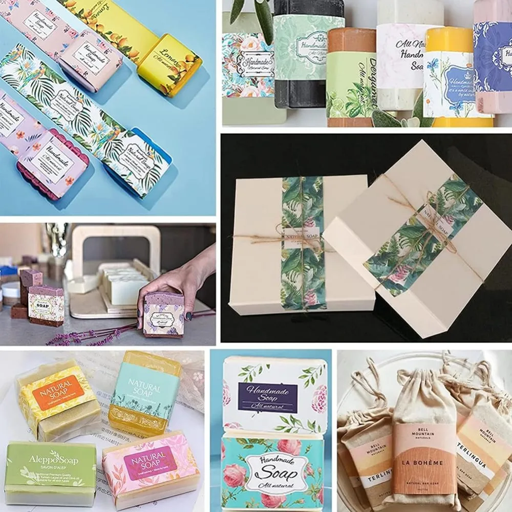 90 個手作りラップラベルテープ 9 スタイル水彩植物ボーダ - Soap Making Websites のレビューと価格