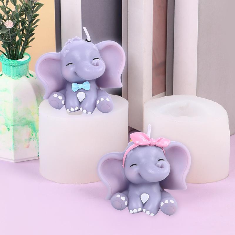 かわいい3D象型シリコンキャンドルモールド、簡単リリース、再 - Soap Making Party のレビューと価格