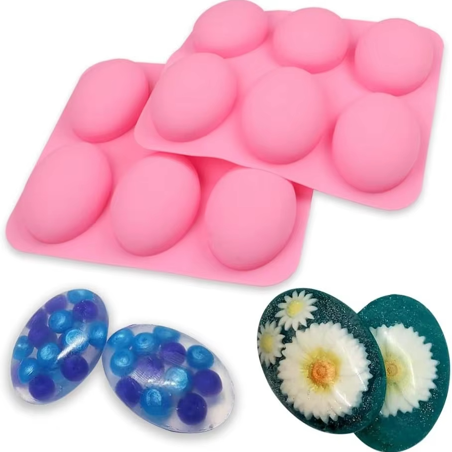 6個のキャビティシリコンモールド、石鹸作りDIY手作り石鹸型 - Soap Making Websites のレビューと価格
