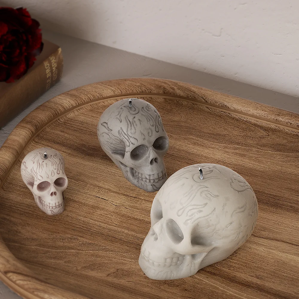 マルチサイズ スカルヘッド シリコンモールド 3D炎模様 ス - Soap Making Party のレビューと価格