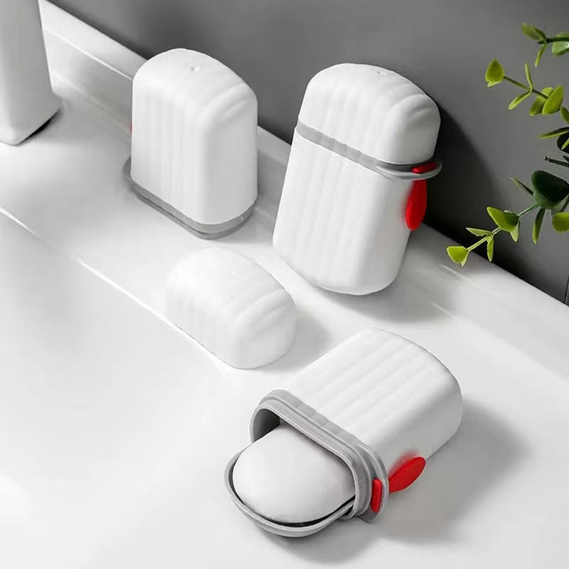 旅行用ポータブルソープボックス 蓋付き 密閉型 水切り可能な - Soap Making Box のレビューと価格