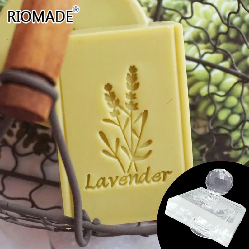ラベンダーアクリル石鹸スタンプz0568xc,ハンドル付き石 - Soap Making Websites のレビューと価格