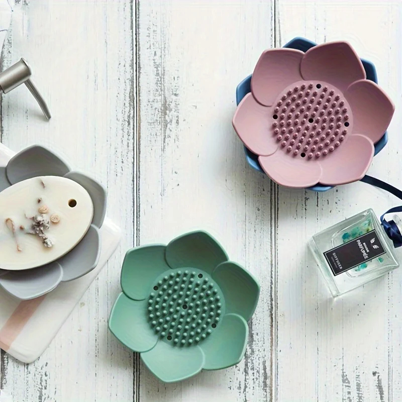 1 個浴室石鹸箱ロータスデザイン石鹸ホルダーシリコーン石鹸箱 - Soap Making Box のレビューと価格
