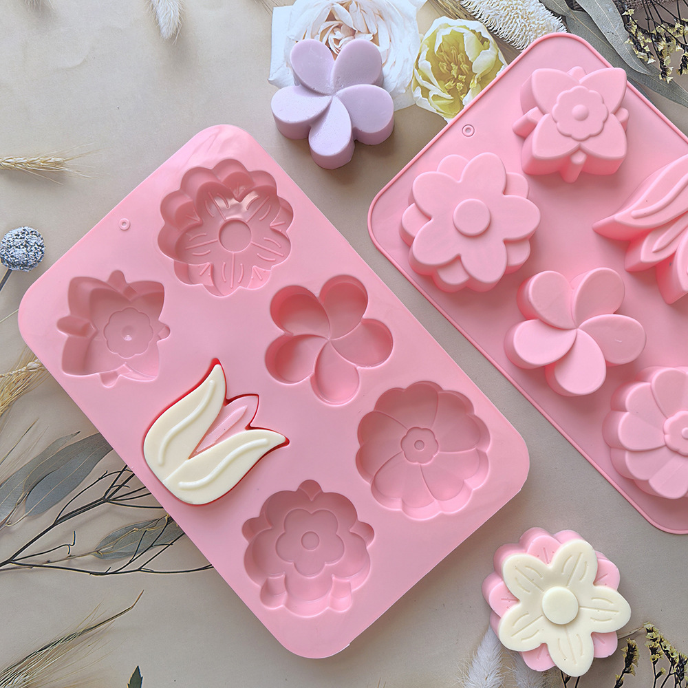 様々な花の形をしたシリコンモールド、石鹸やキャンドル作り、ケ - Soap Making Instructions のレビューと価格