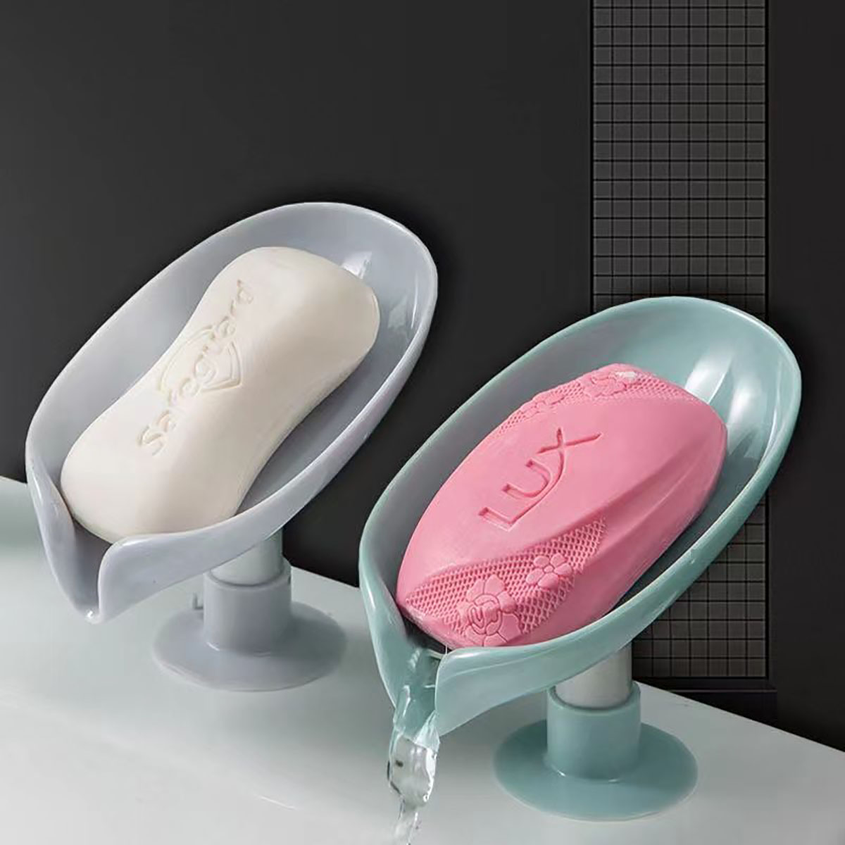 葉の形の石鹸箱排水石鹸ホルダーバスルームアクセサリー吸盤石鹸 - Soap Making Box のレビューと価格