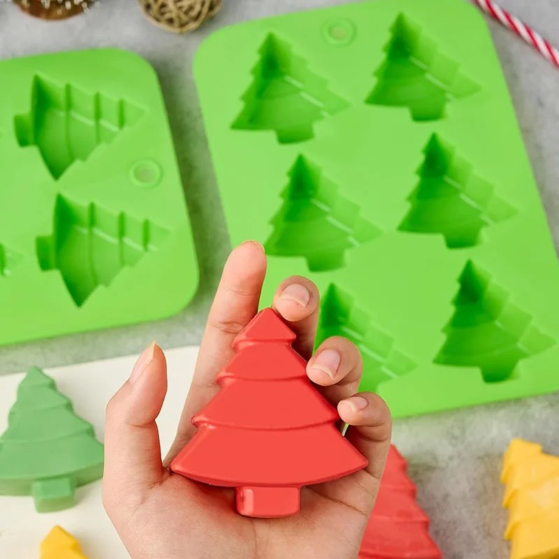 クリスマスツリーシリコンモールド、石鹸作り用品、3Dクリスマ - Soap Making Websites のレビューと価格